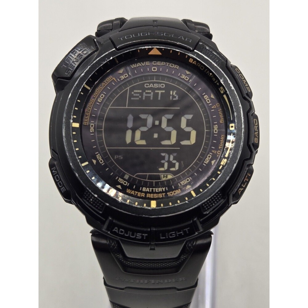 Casio Pathfinder PAW-1300Y Digital Watch Tough Solar Compass Altimeter Thermomet